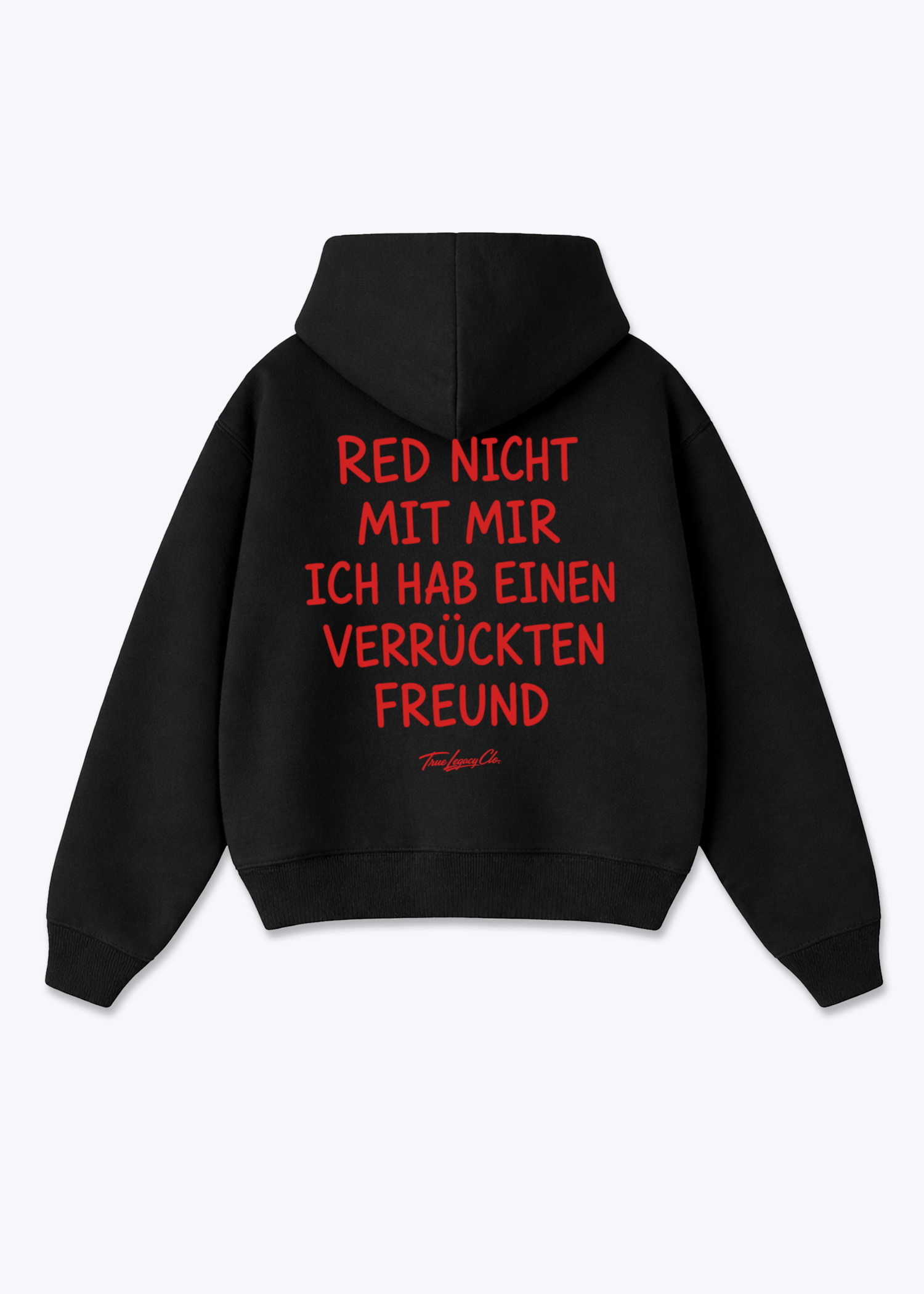 VERRÜCKTER FREUND - Oversized Hoodie - Black Back (Designed)
