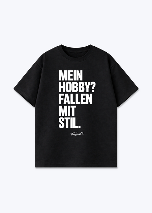 FALLEN MIT STIL - Oversized Shirt - Black Front (Designed)
