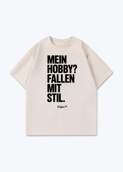 FALLEN MIT STIL - Oversized Shirt - Beige Front (Designed)