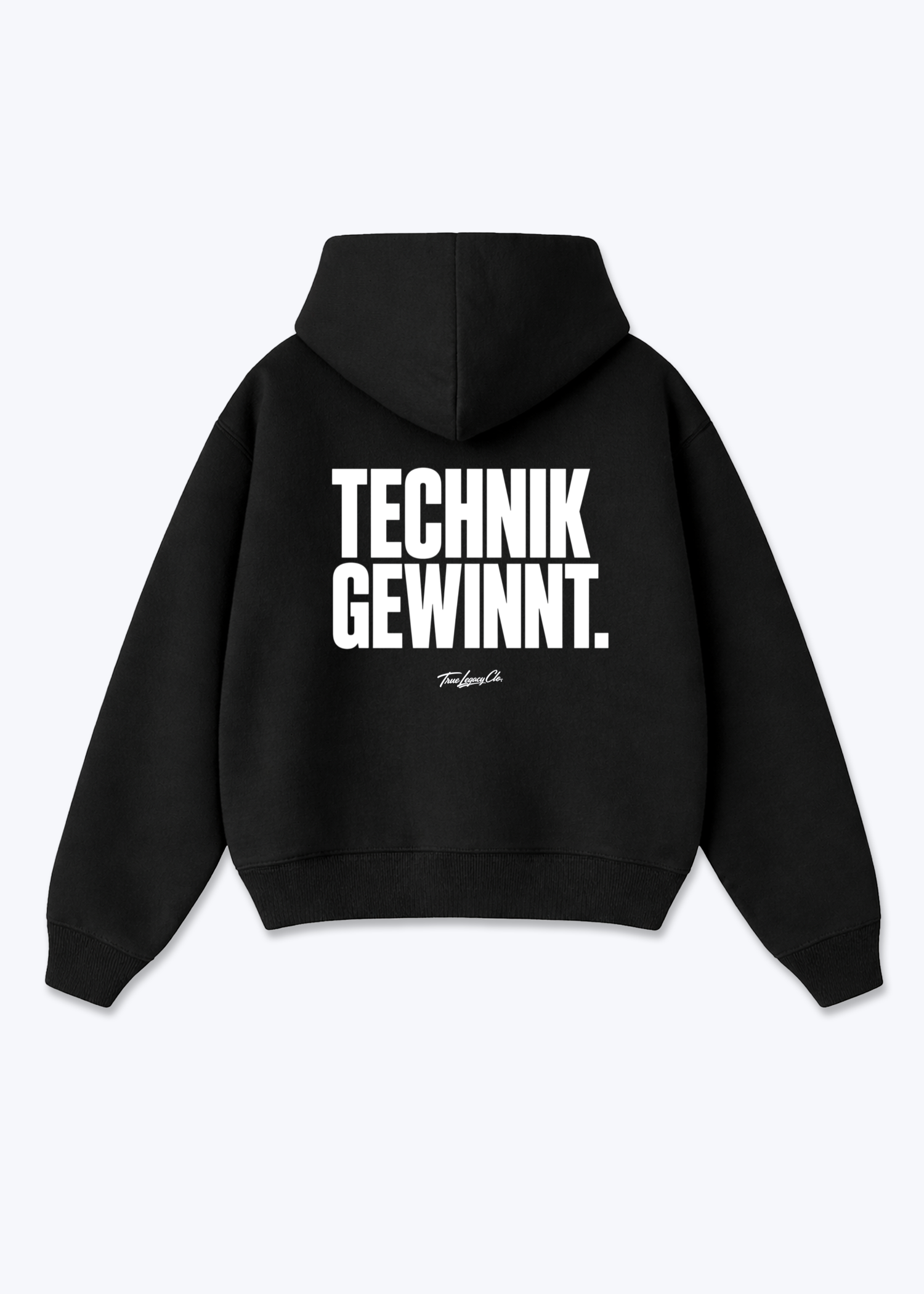TECHNICK GEWINNT - Oversized Hoodie - Black Back (Designed)
