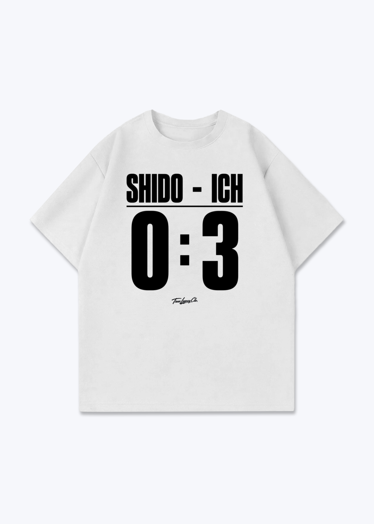 SHIDO VS ICH - Oversized Shirt - White Front (Designed)