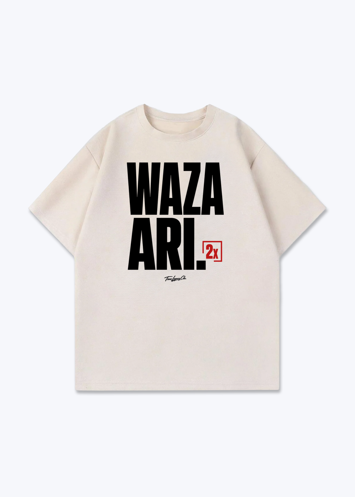 WAZA ARI 2X - Oversized Shirt - Beige Front (Designed)