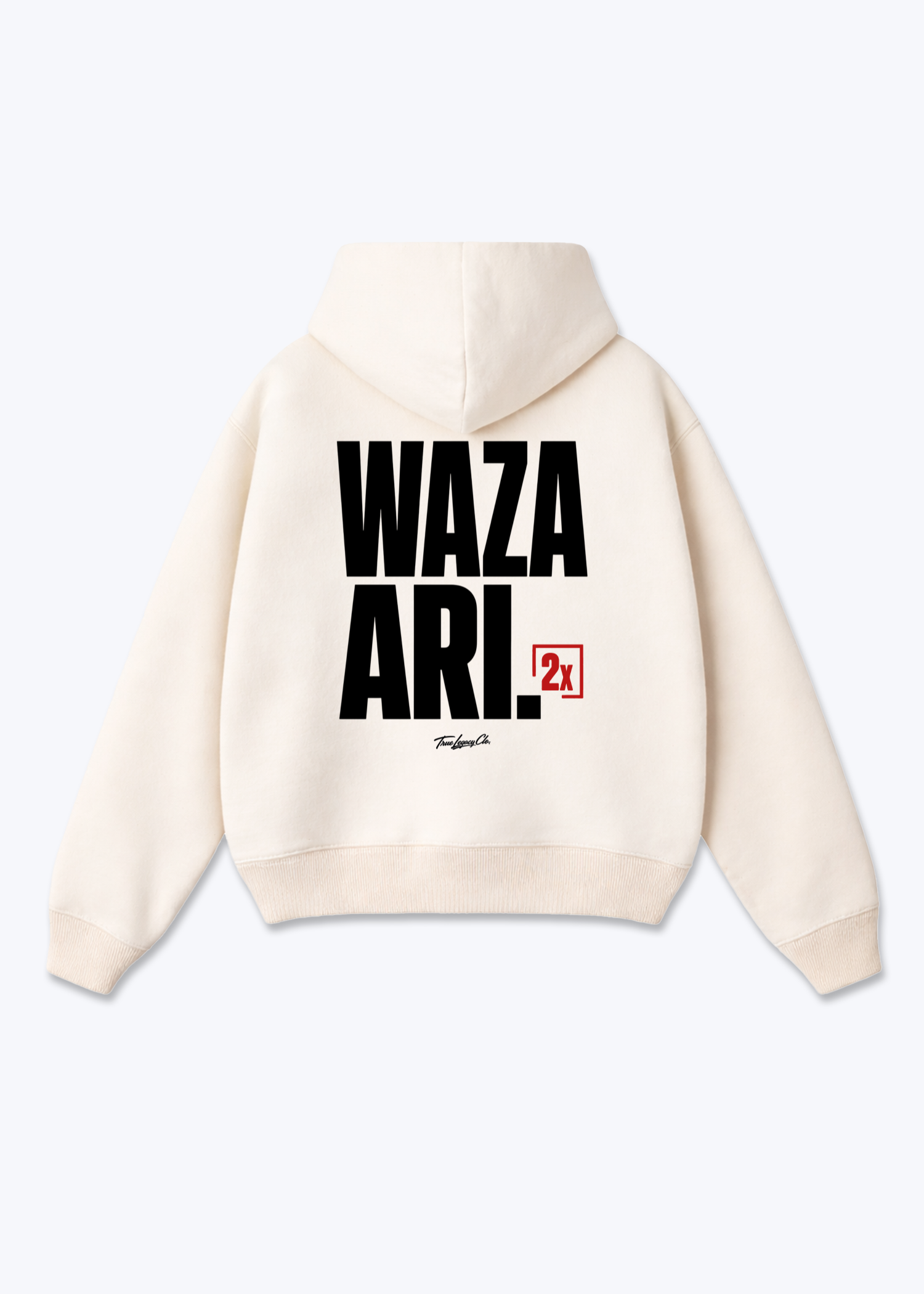 WAZA ARI 2X - Oversized Hoodie - Beige Back (Designed)