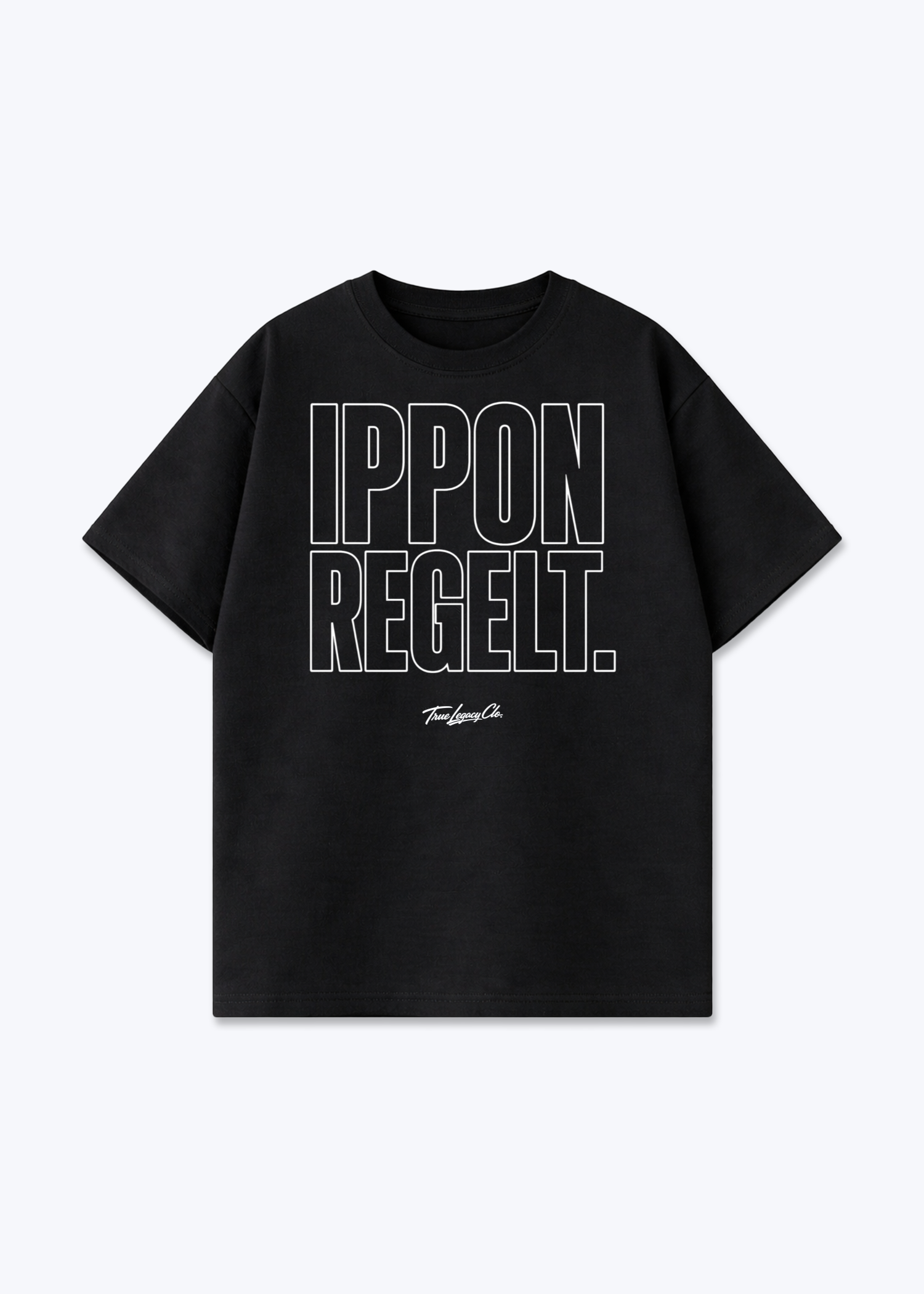 IPPON REGELT. | OUTLINE - Oversized Shirt - Black Front (Designed)
