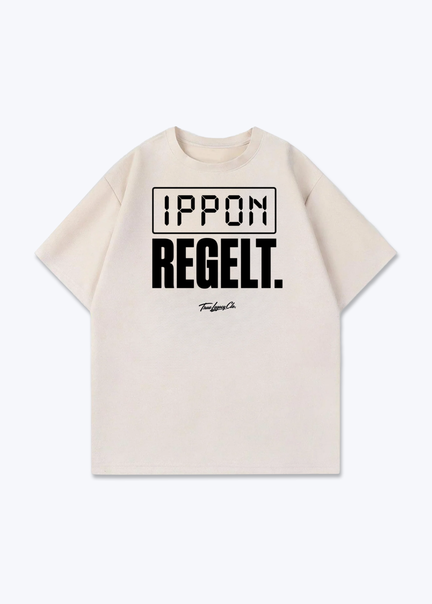 IPPON REGELT. | SCOREBOARD - Oversized Shirt - Beige Front (Designed)
