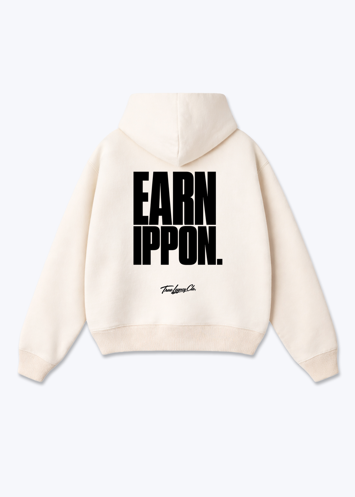 EARN IPPON - Oversized Hoodie - Beige Back (Designed)