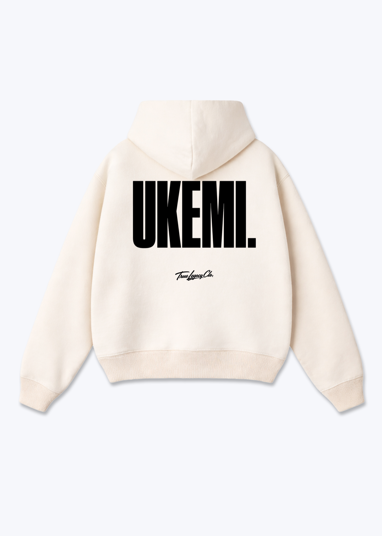 UKEMI - Oversized Hoodie - Beige Back (Designed)