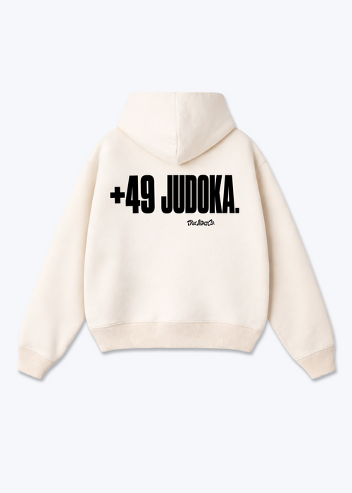 '+49 JUDOKA (DE) - Oversized Hoodie - Beige Back (Designed)