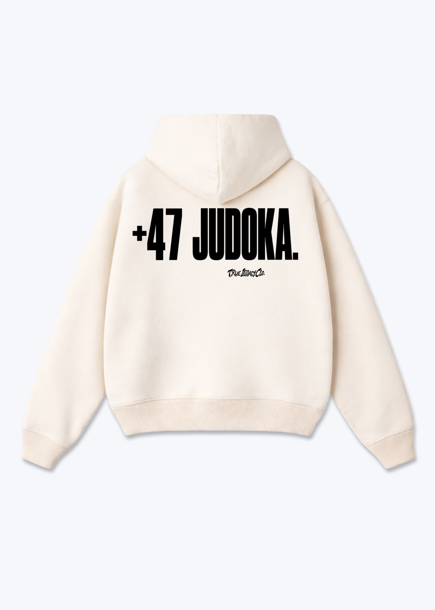 '+47 JUDOKA (NO) - Oversized Hoodie - Beige Back (Designed)