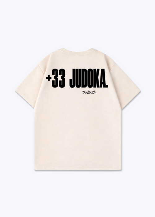 '+33 JUDOKA (FR) - Oversized Shirt - Beige Back (Designed)