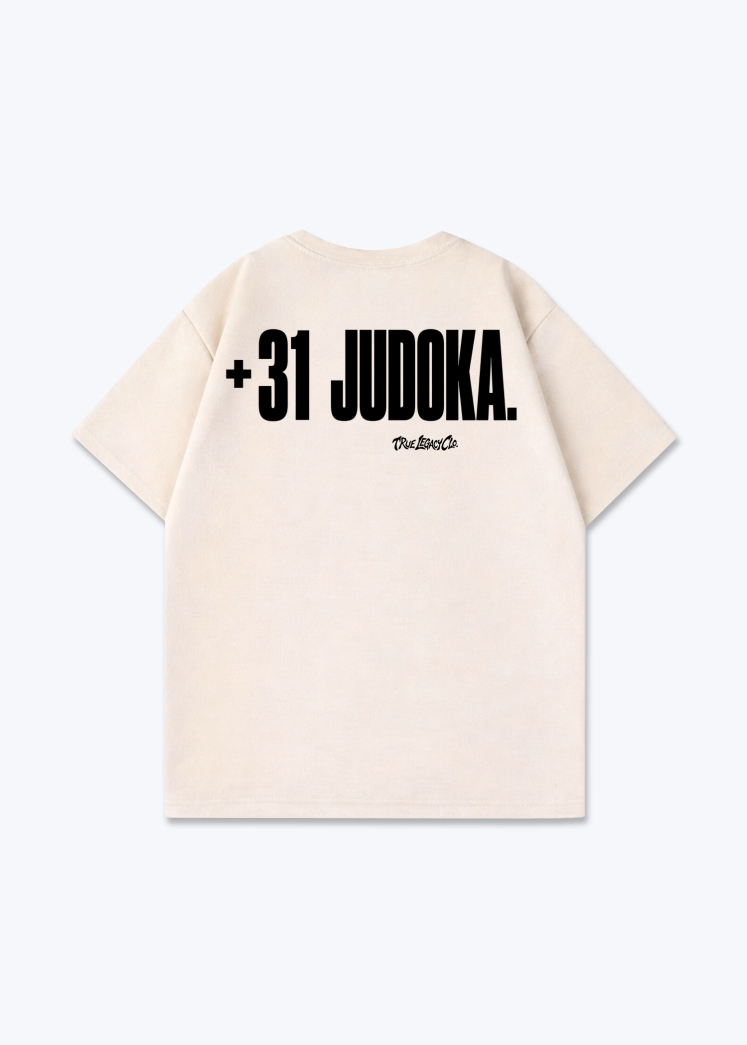 '+31 JUDOKA (NL) - Oversized Shirt - Beige Back (Designed)