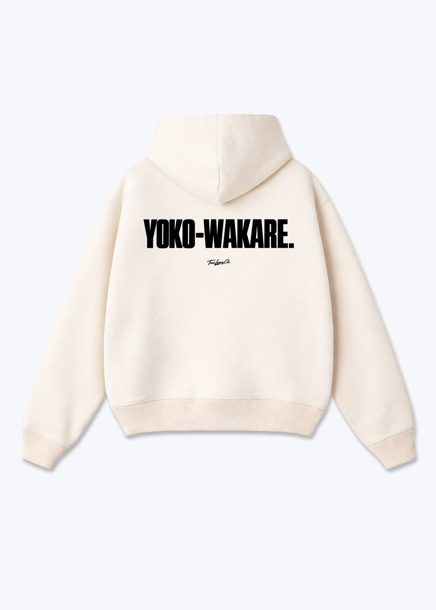 YOKO-WAKARE - Oversized Hoodie - Beige Back (Designed)