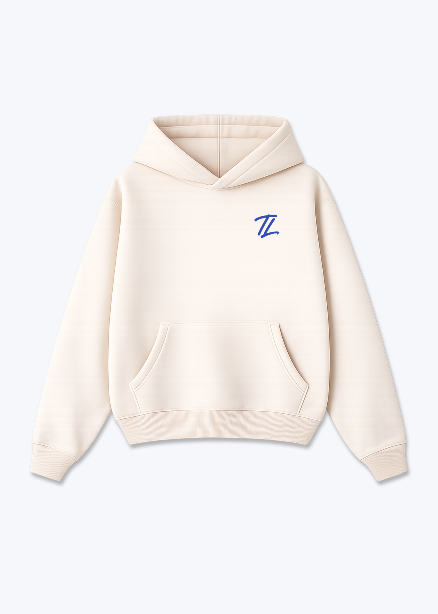 TL - Oversized Hoodie - Beige Front (Designed)
