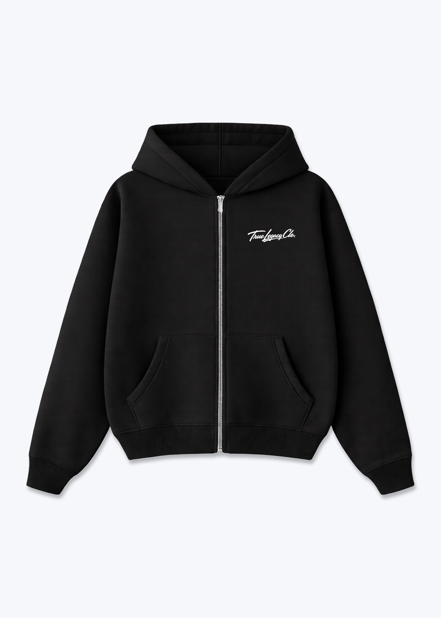 TRUE LEGACY CLO. (ORIGINAL) - Zip Hoodie - Black Front (Designed)