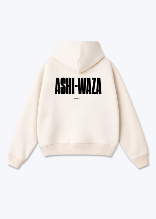 ASHI-WAZA - Oversized Hoodie - Beige Back (Designed)