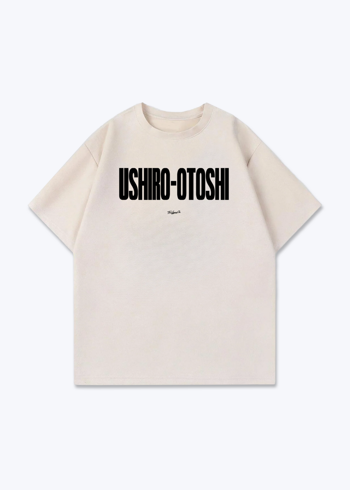 USHIRO-OTOSHI - Oversized Shirt - Beige Front (Designed)