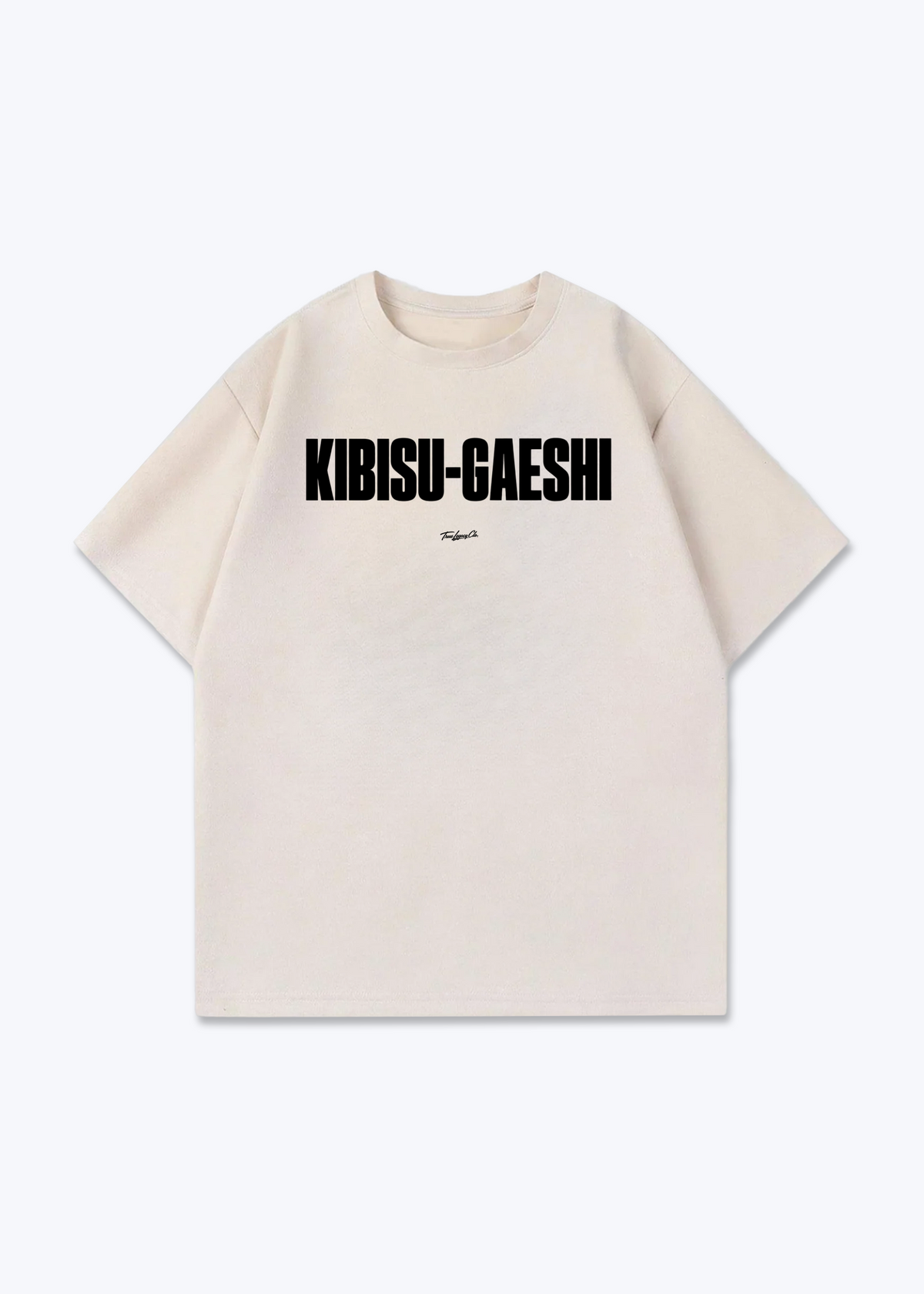 KIBISU-GAESHI - Oversized Shirt - Beige Front (Designed)