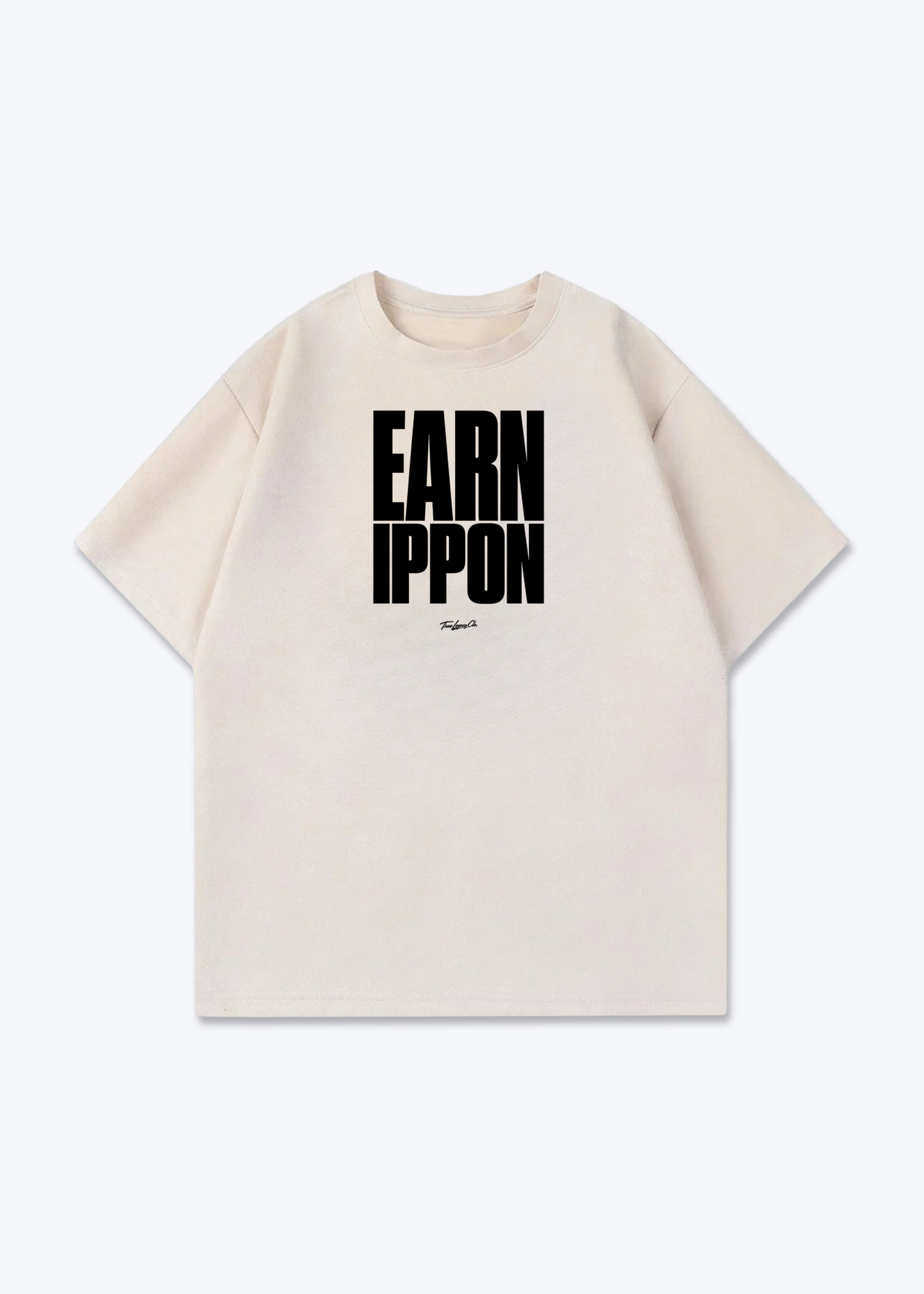 EARN IPPON - Oversized Shirt - Beige Front (Designed)