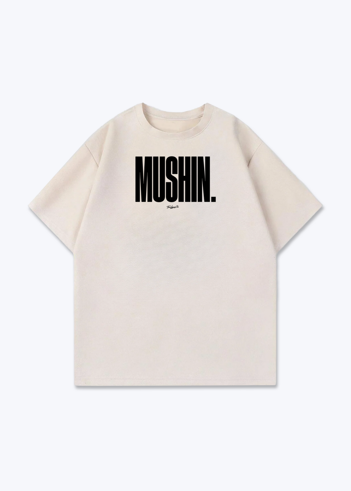 MUSHIN - Oversized Shirt - Beige Front (Designed)