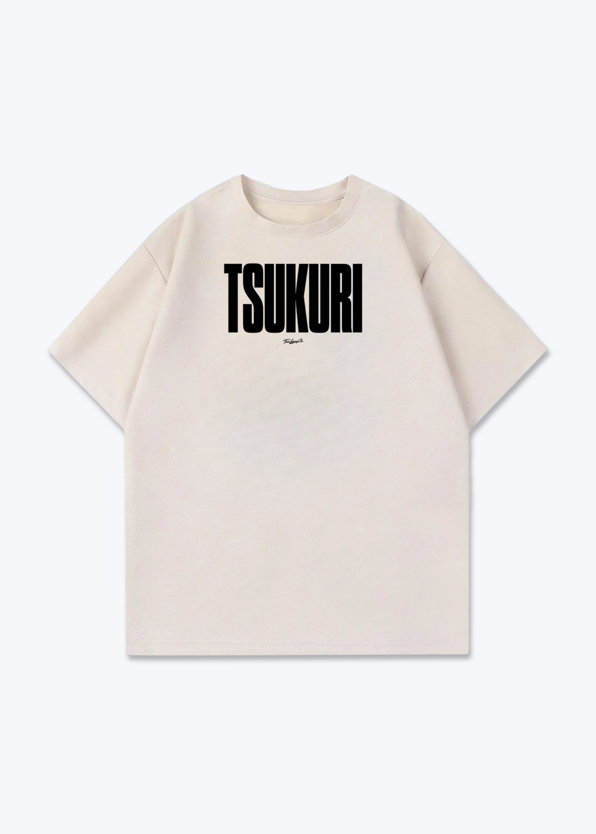 TSUKURI - Oversized Shirt - Beige Front (Designed)