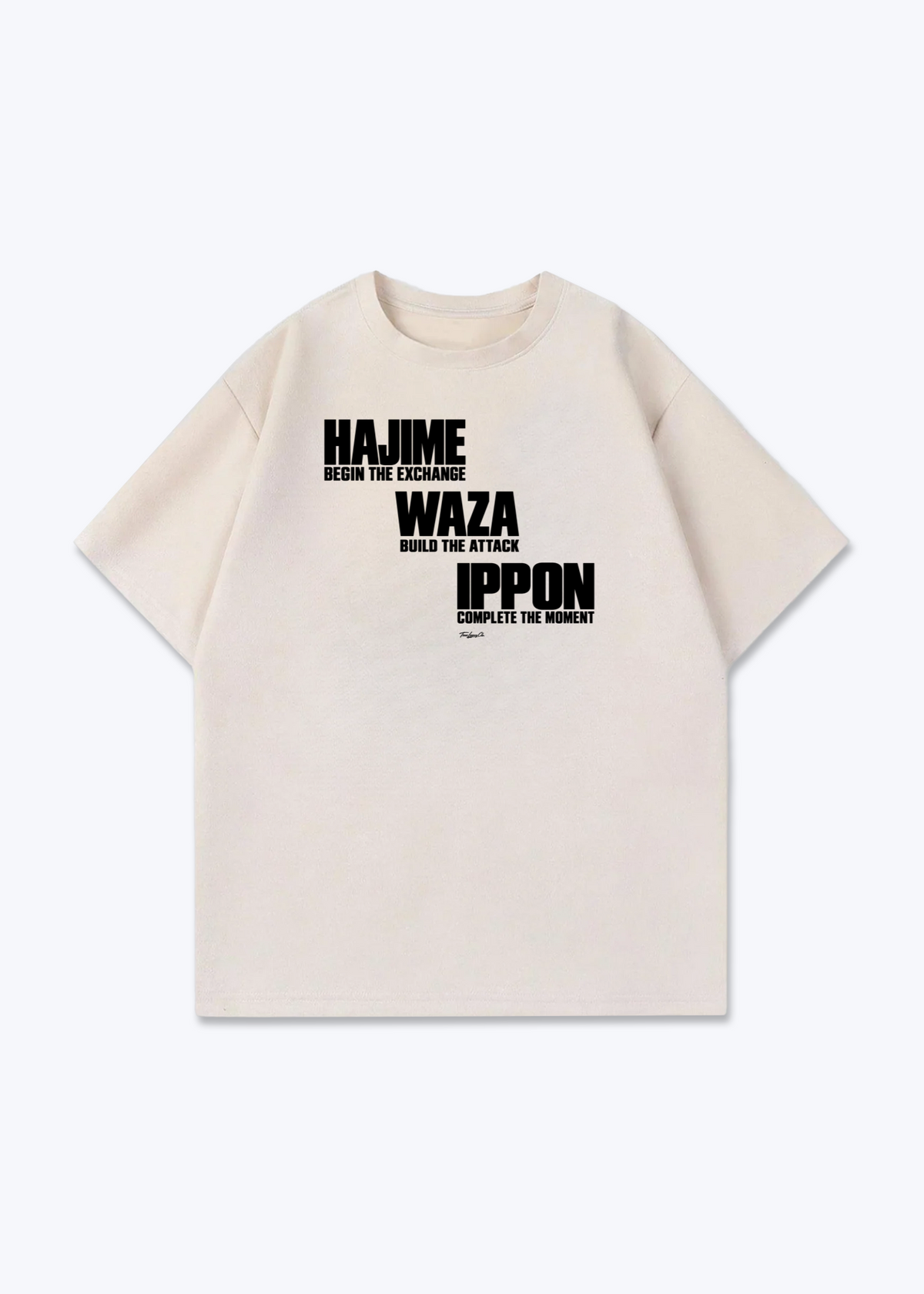 HAJIME WAZA IPPON - Oversized Shirt - Beige Front (Designed)