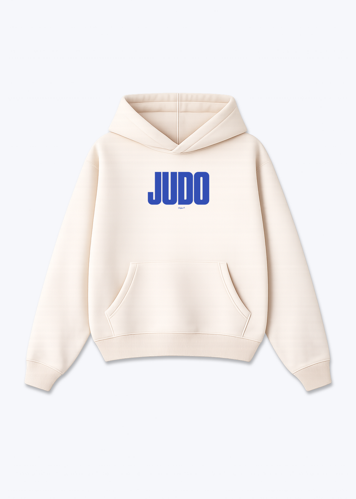 JUDO (BLUE) - Oversized Hoodie - Beige Front (Designed)