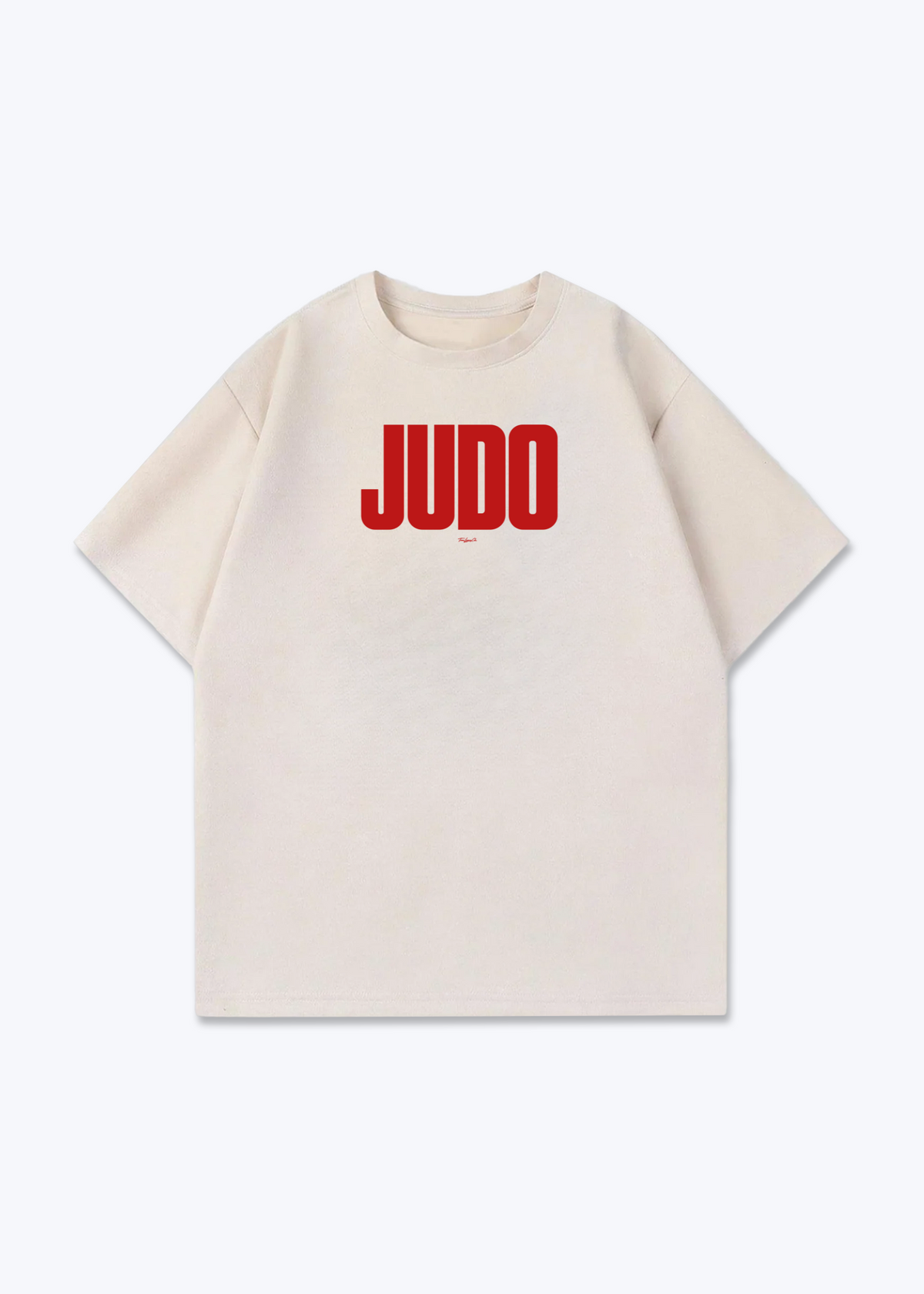 JUDO (RED) - Oversized Shirt - Beige Front (Designed)