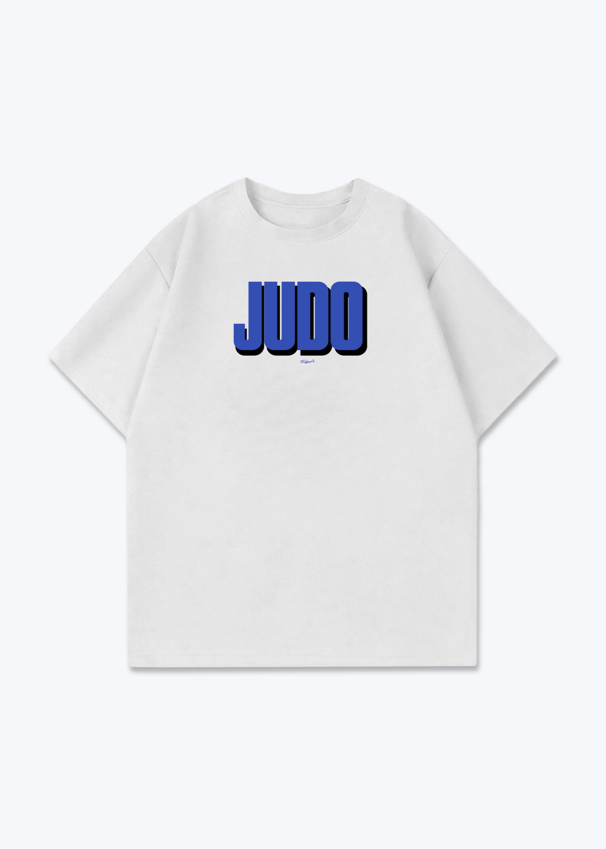 JUDO (BLUE SHADOW) - Oversized Shirt - White Front (Designed)