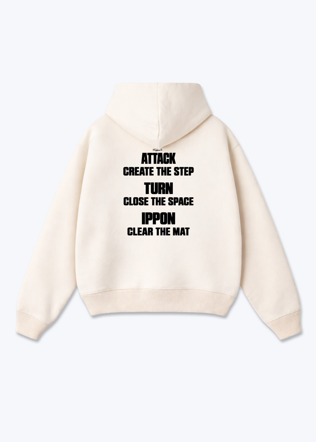 ATTACK TURN IPPON - Oversized Hoodie - Beige Back (Designed)