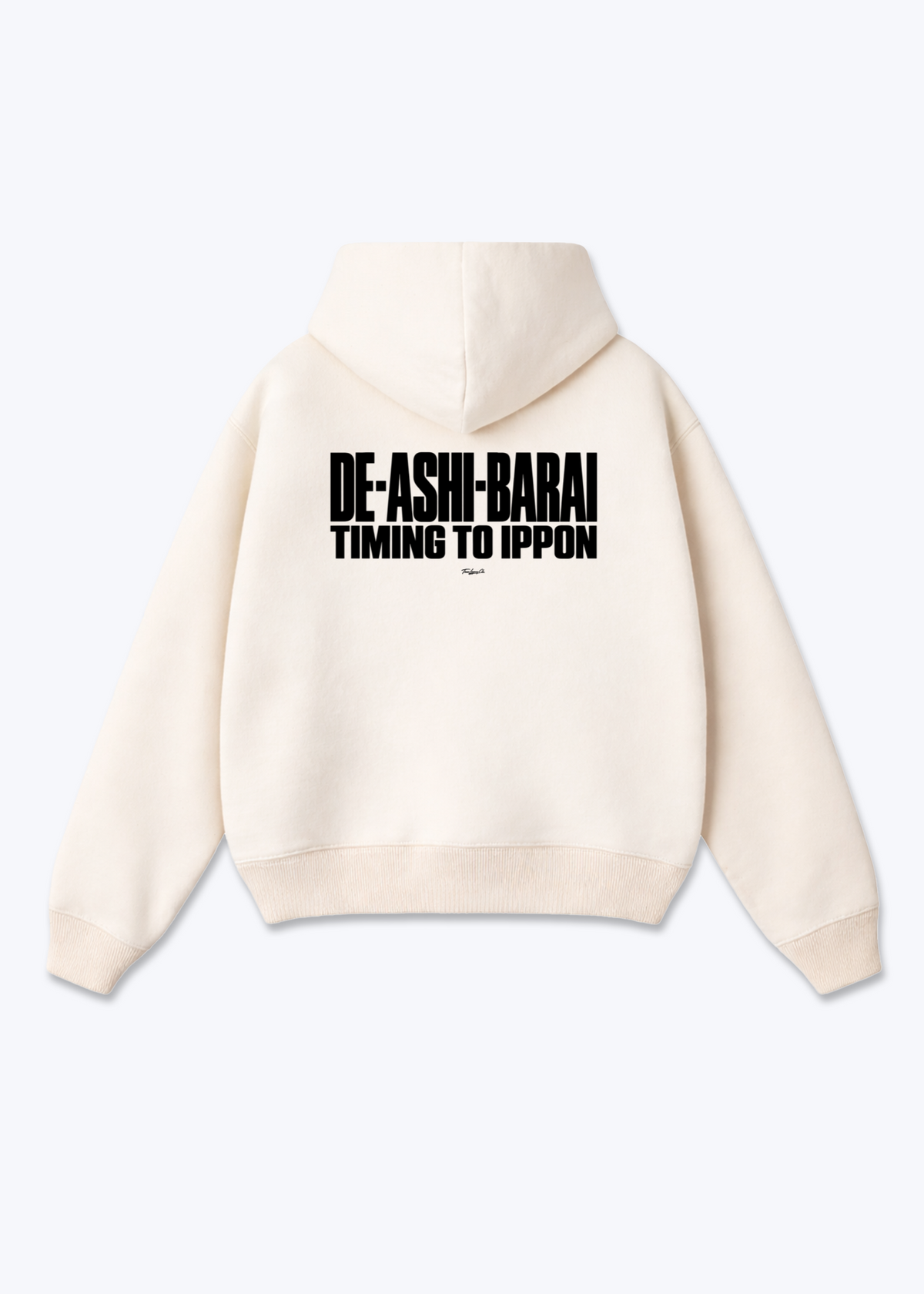 DE-ASHI-BARAI TO IPPON - Oversized Hoodie - Beige Back (Designed)