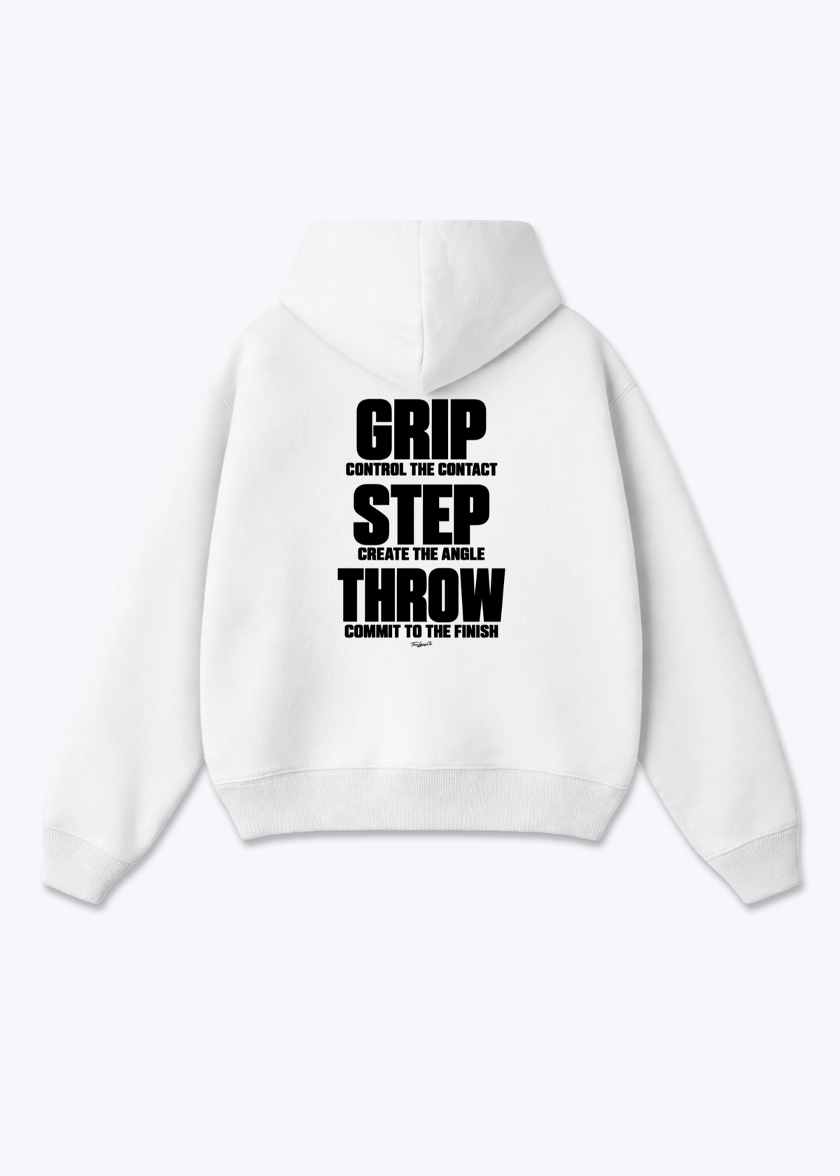 GRIP STEP THROW - Oversized Hoodie - White Back (Designed)