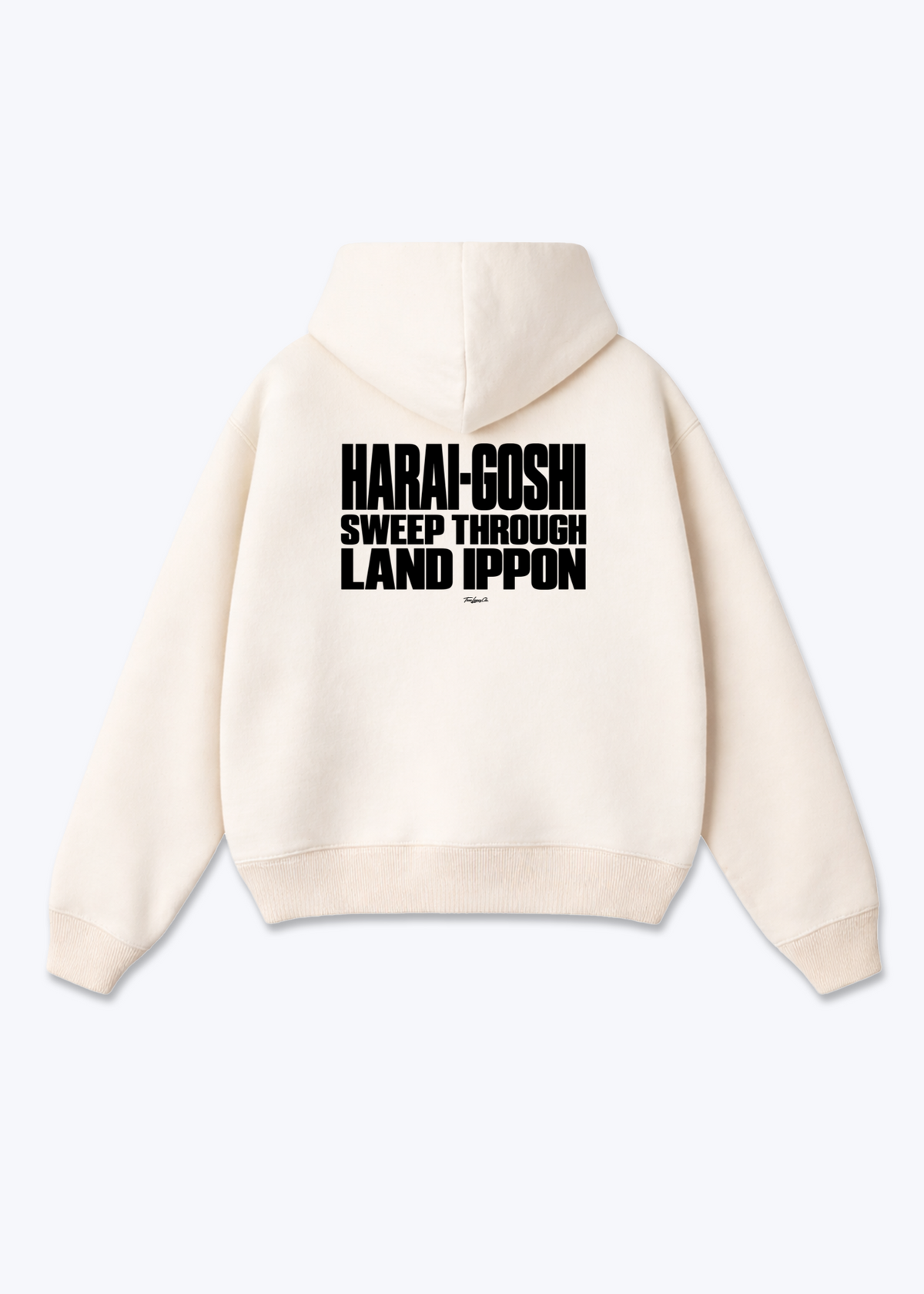 HARAI-GOSHI LAND IPPON - Oversized Hoodie - Beige Back (Designed)