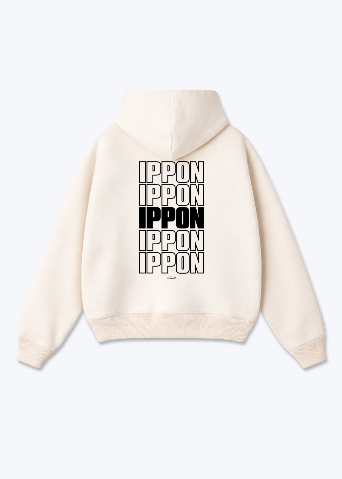 IPPON STACK (5X) - Oversized Hoodie - Beige Back (Designed)