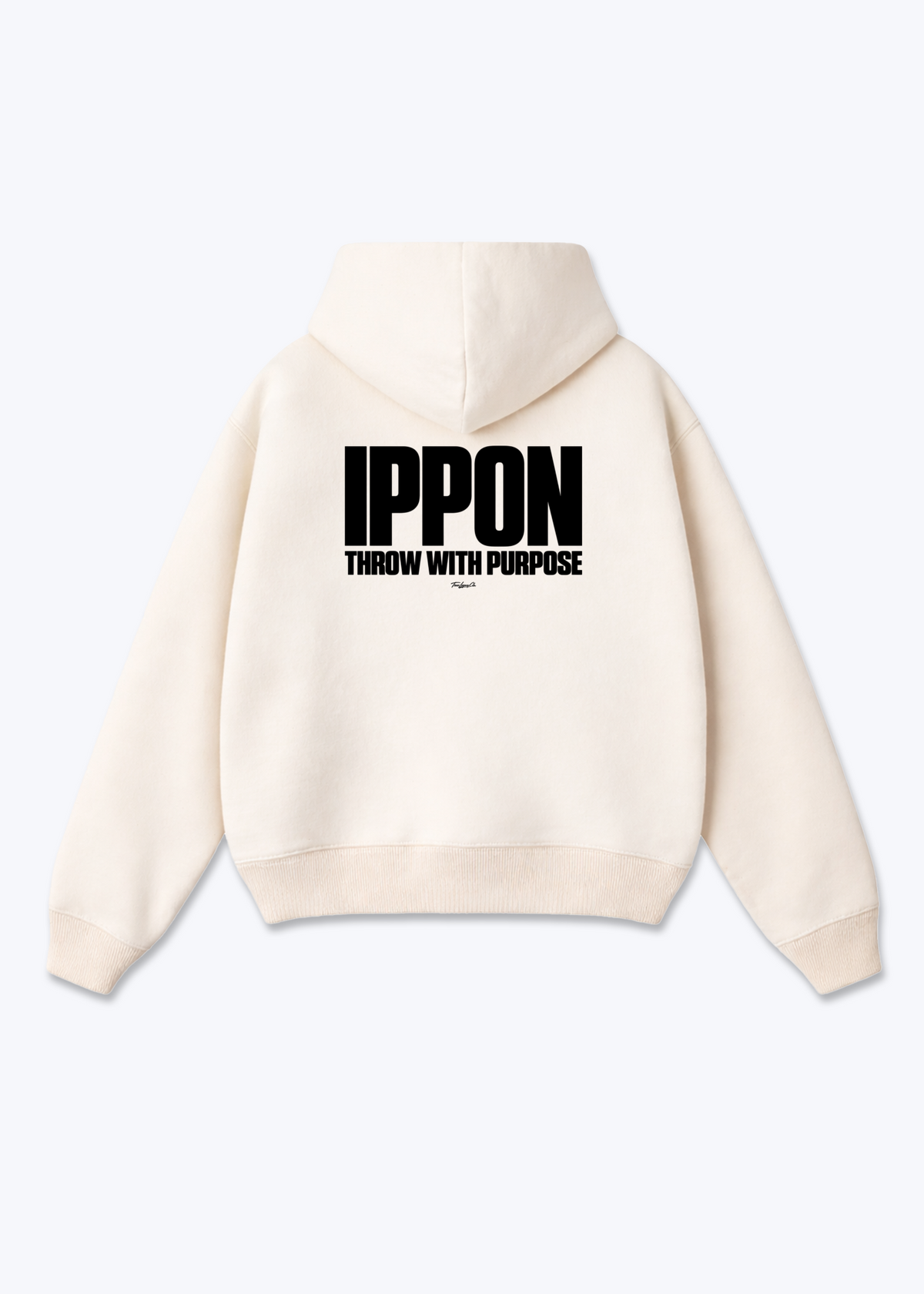 IPPON THROW WITH PURPOSE - Oversized Hoodie - Beige Back (Designed)