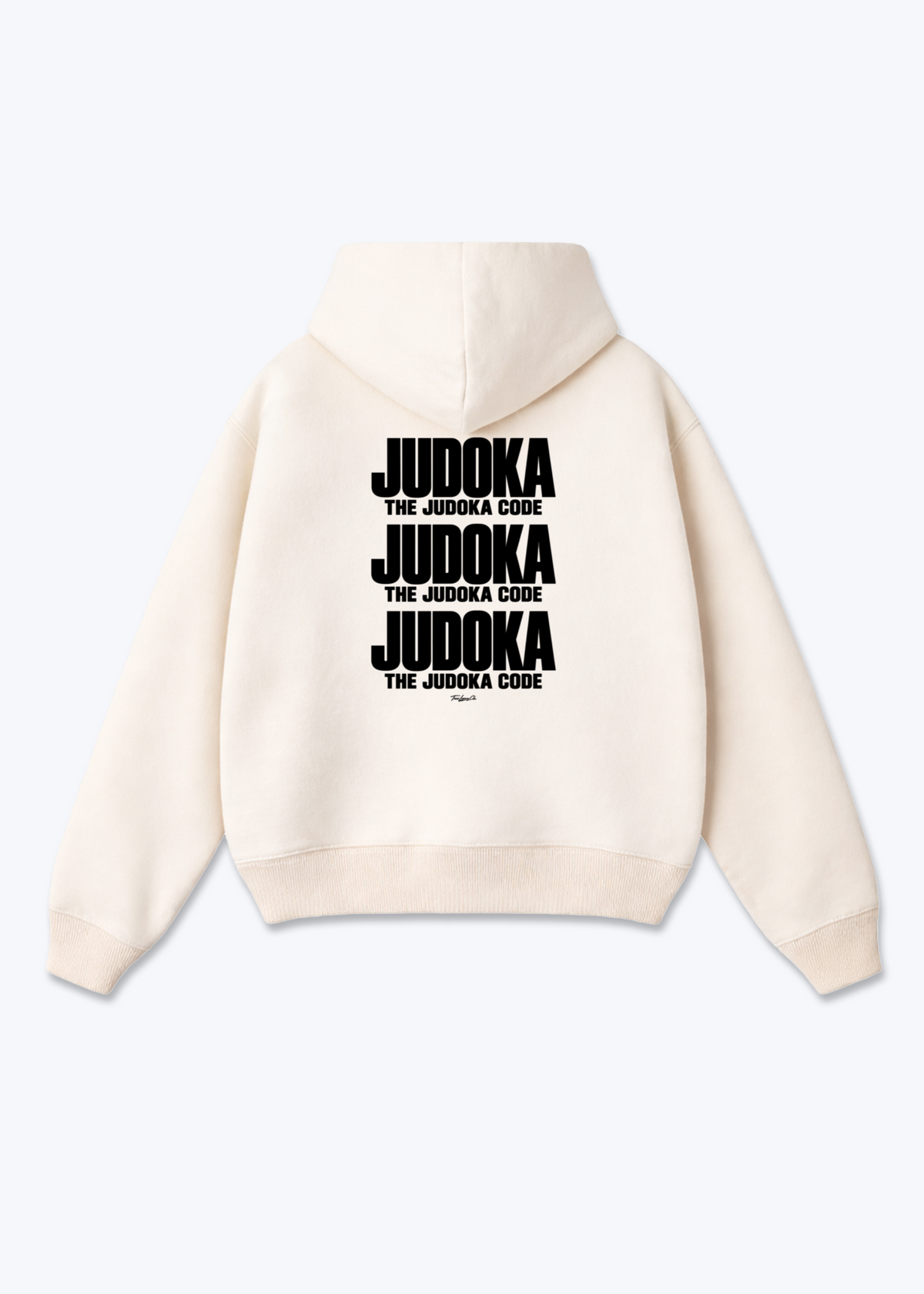 THE JUDOKA CODE - Oversized Hoodie - Beige Back (Designed)