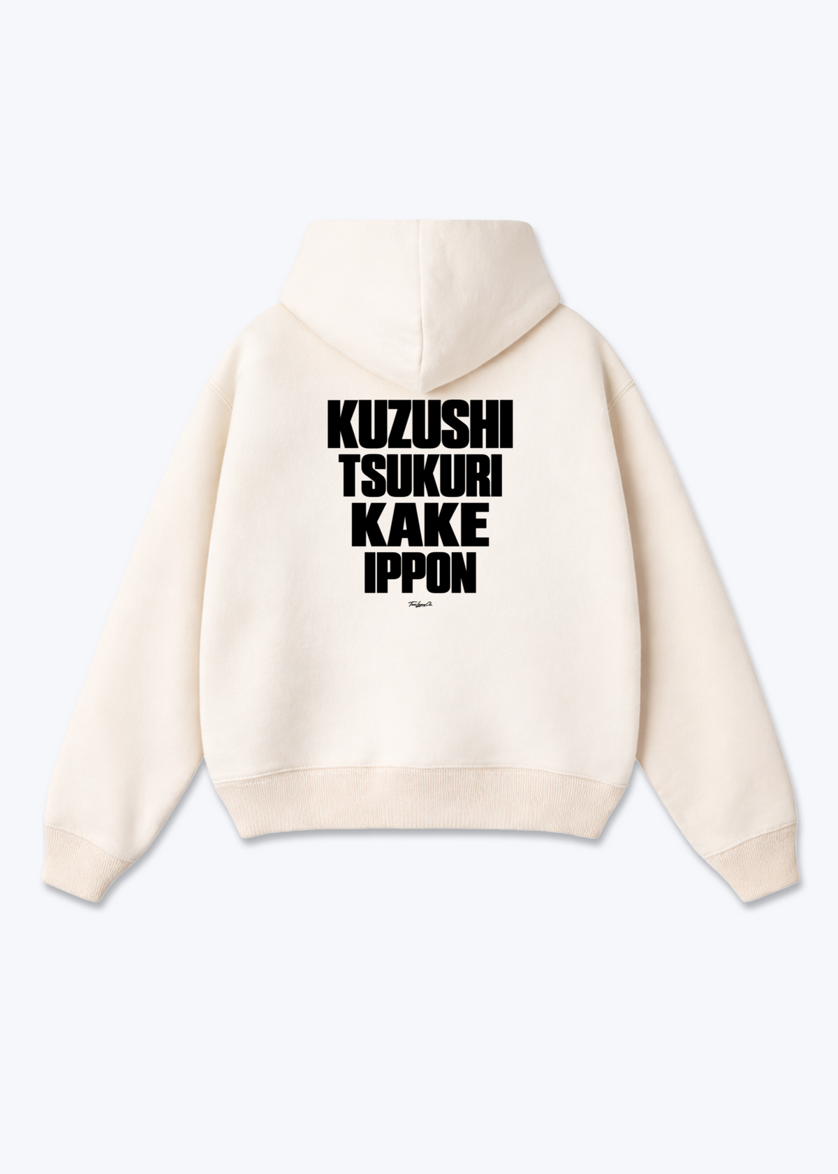 KUZUSHI TSUKURI KAKE IPPON - Oversized Hoodie - Beige Back (Designed)