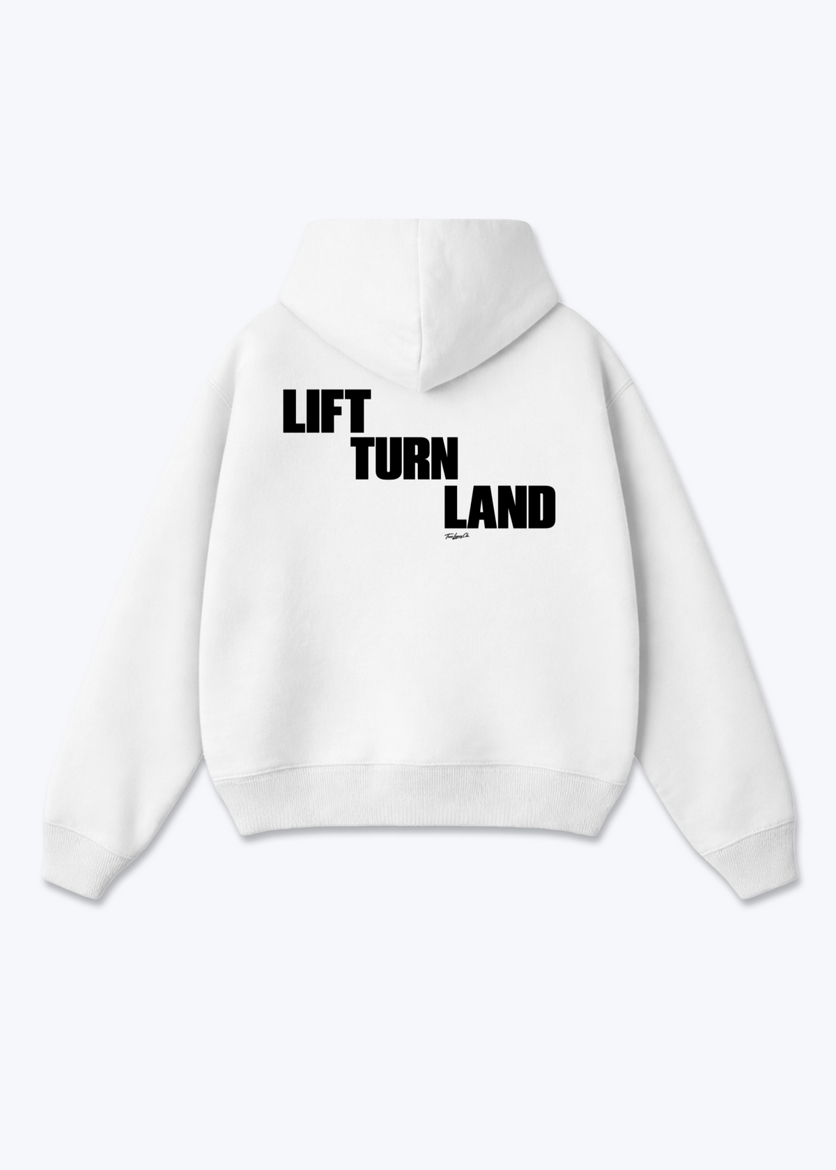 LIFT TURN LAND - Oversized Hoodie - White Back (Designed)
