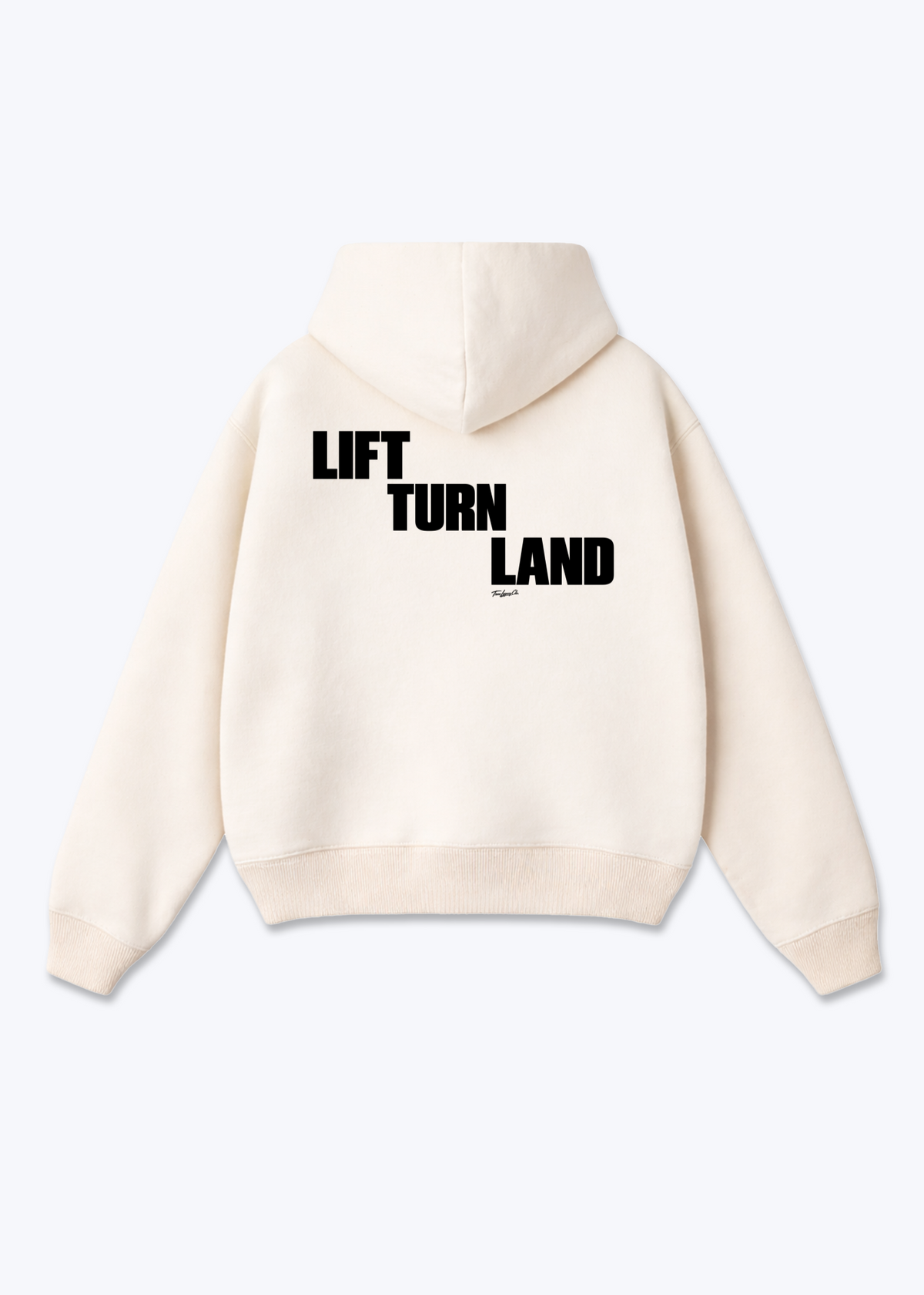 LIFT TURN LAND - Oversized Hoodie - Beige Back (Designed)