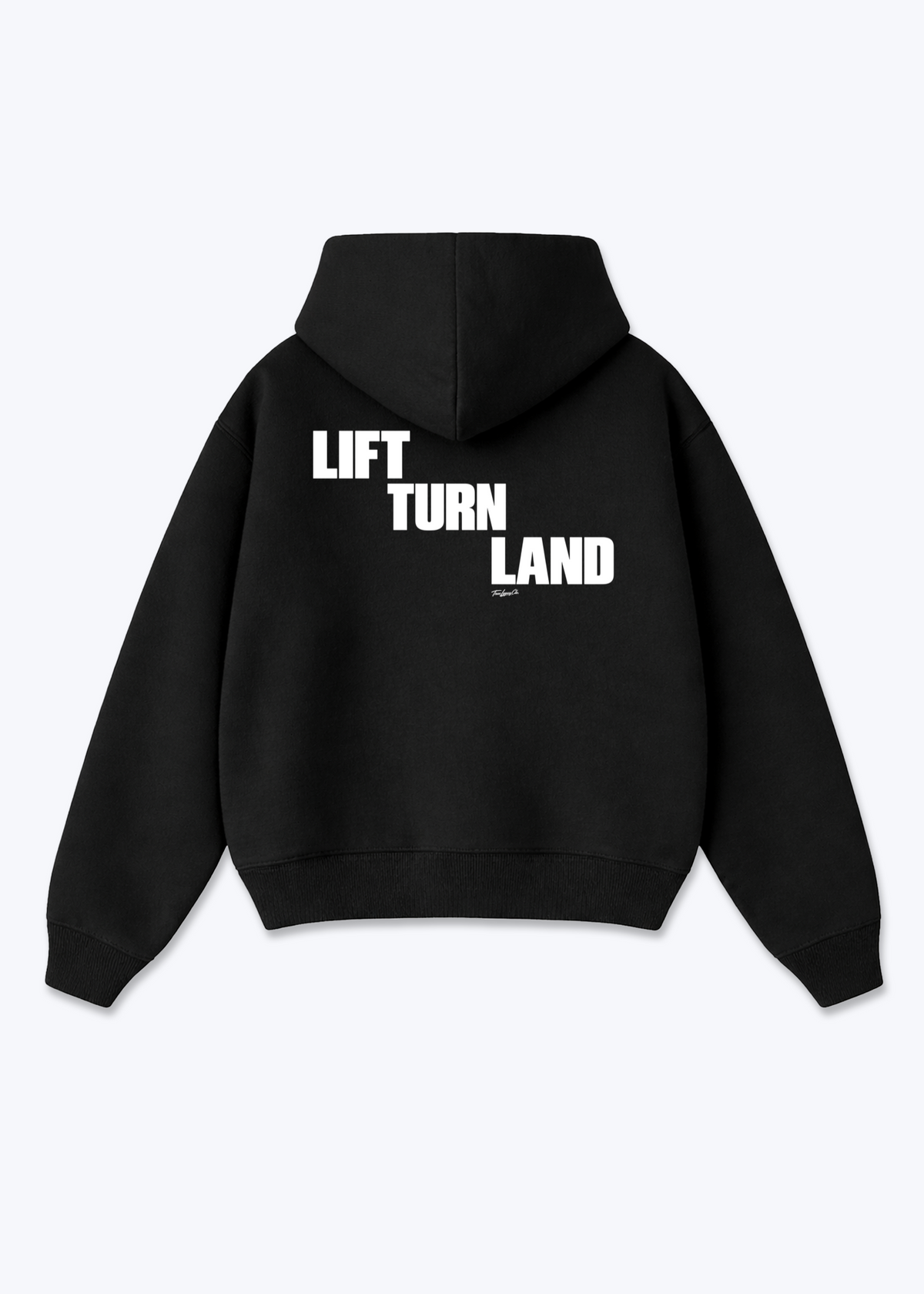 LIFT TURN LAND - Oversized Hoodie - Black Back (Designed)