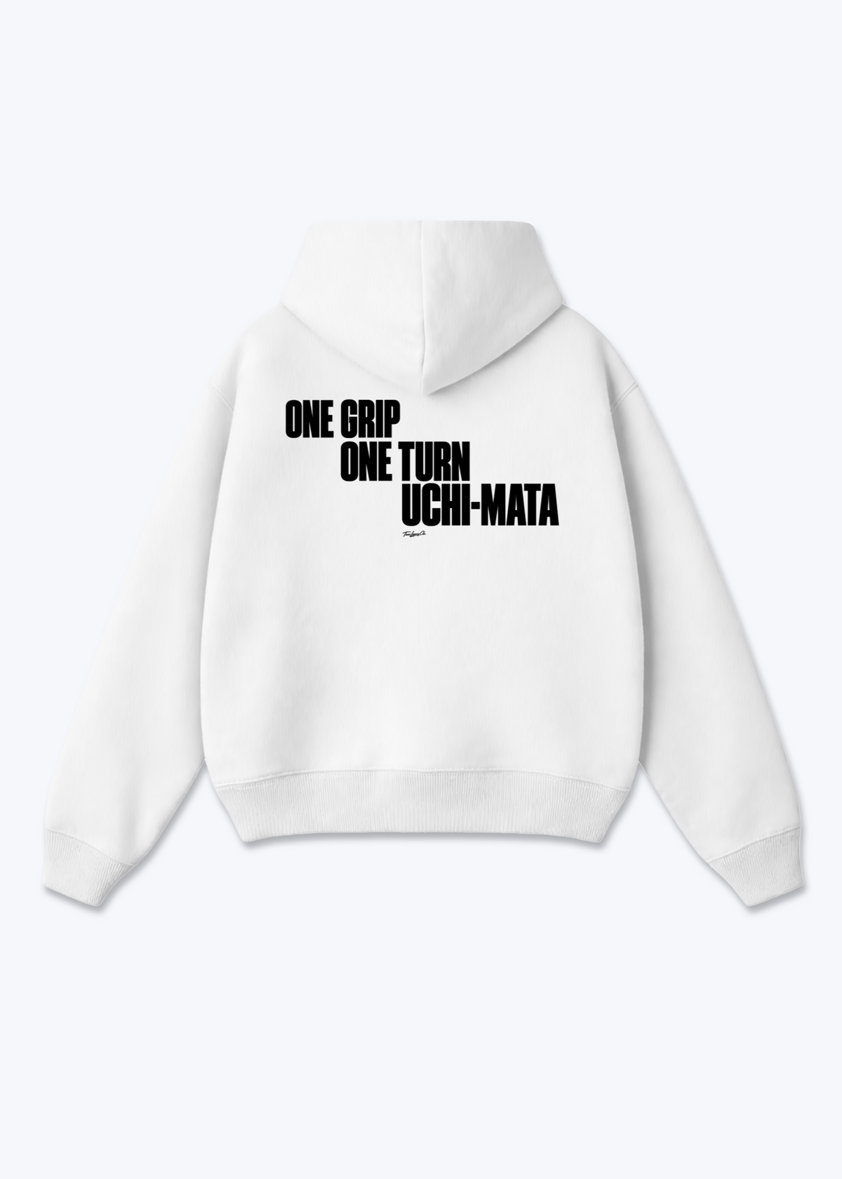 ONE GRIP. ONE TURN. UCHI-MATA - Oversized Hoodie - White Back (Designed)