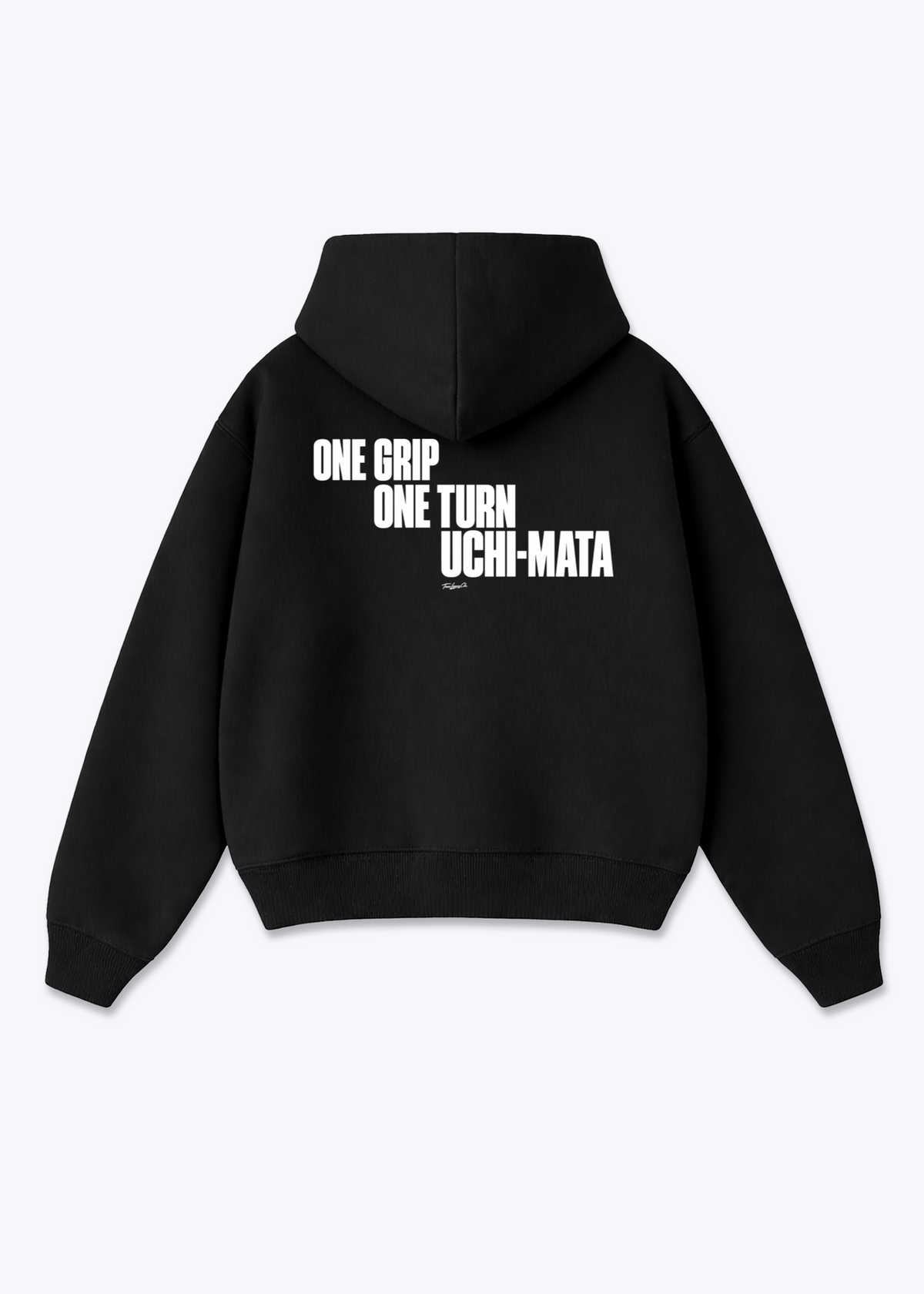 ONE GRIP. ONE TURN. UCHI-MATA - Oversized Hoodie - Black Back (Designed)