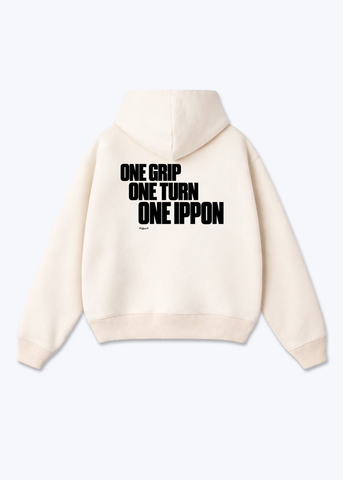 ONE GRIP/TURN/IPPON - Oversized Hoodie - Beige Back (Designed)