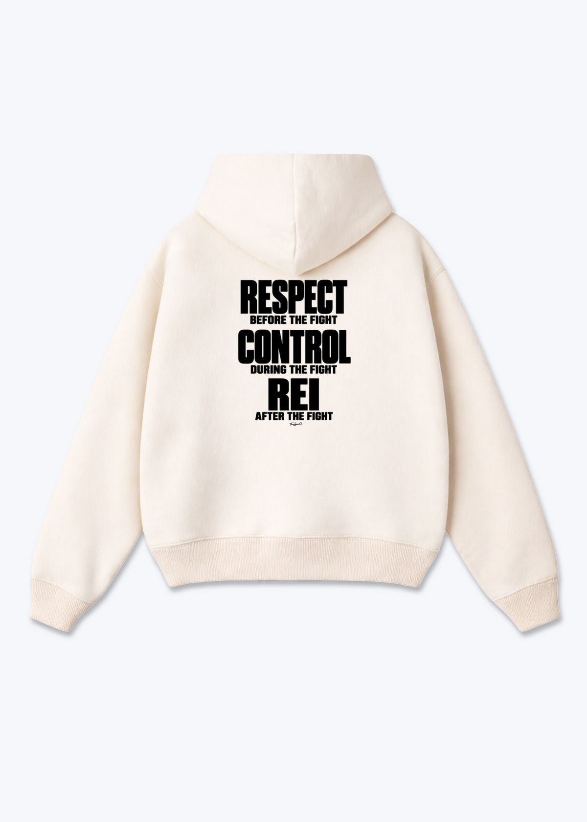 RESPECT CONTROL REI - Oversized Hoodie - Beige Back (Designed)
