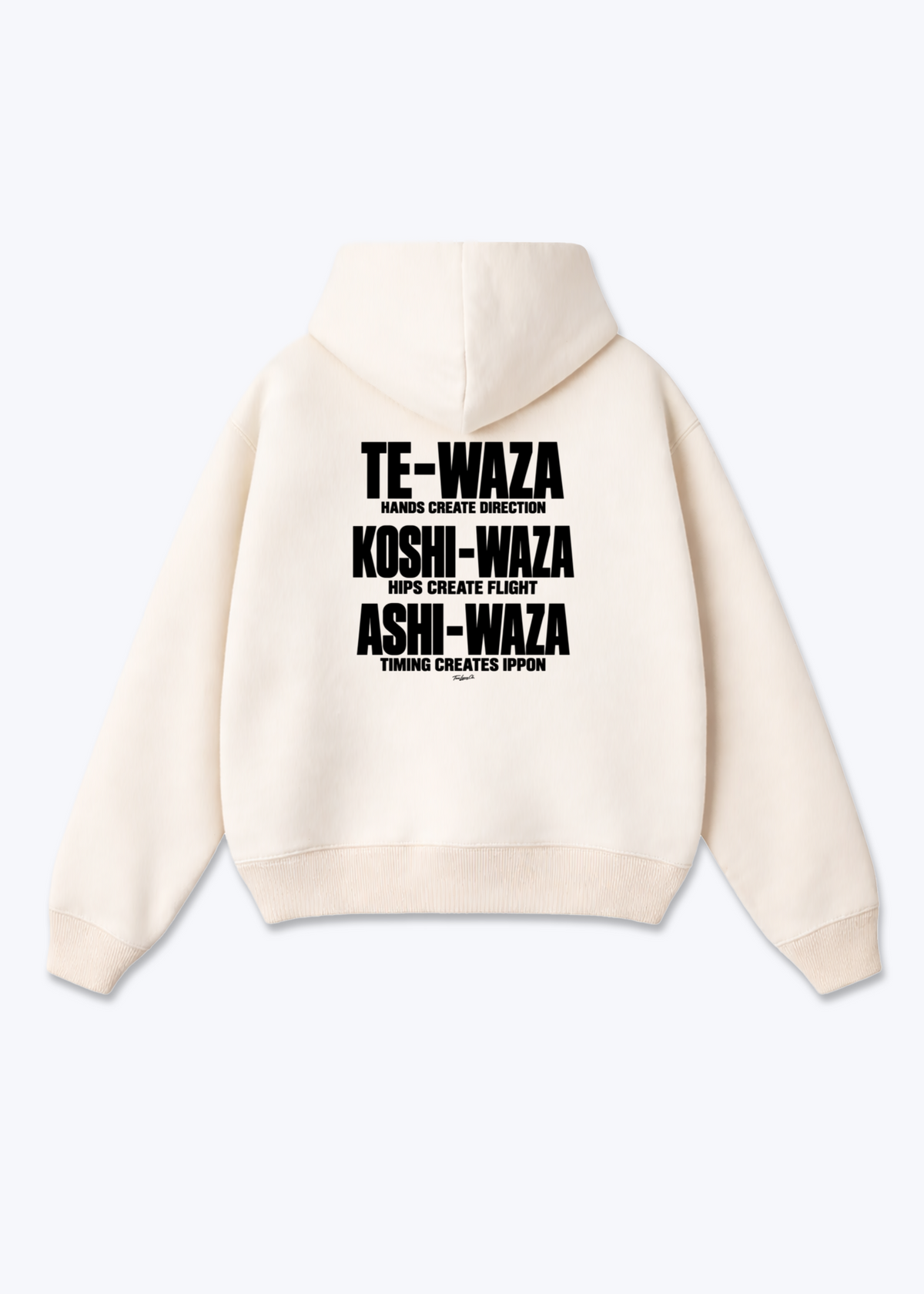 TE-WAZA / KOSHI-WAZA / ASHI-WAZA - Oversized Hoodie - Beige Back (Designed)