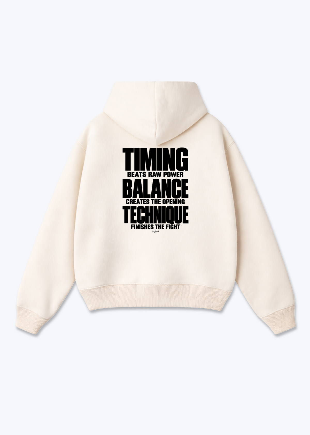 TIMING BALANCE TECHNIQUE - Oversized Hoodie - Beige Back (Designed)