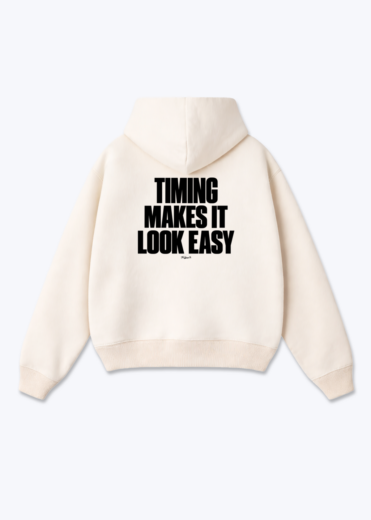 TIMING MAKES IT LOOK EASY - Oversized Hoodie - Beige Back (Designed)