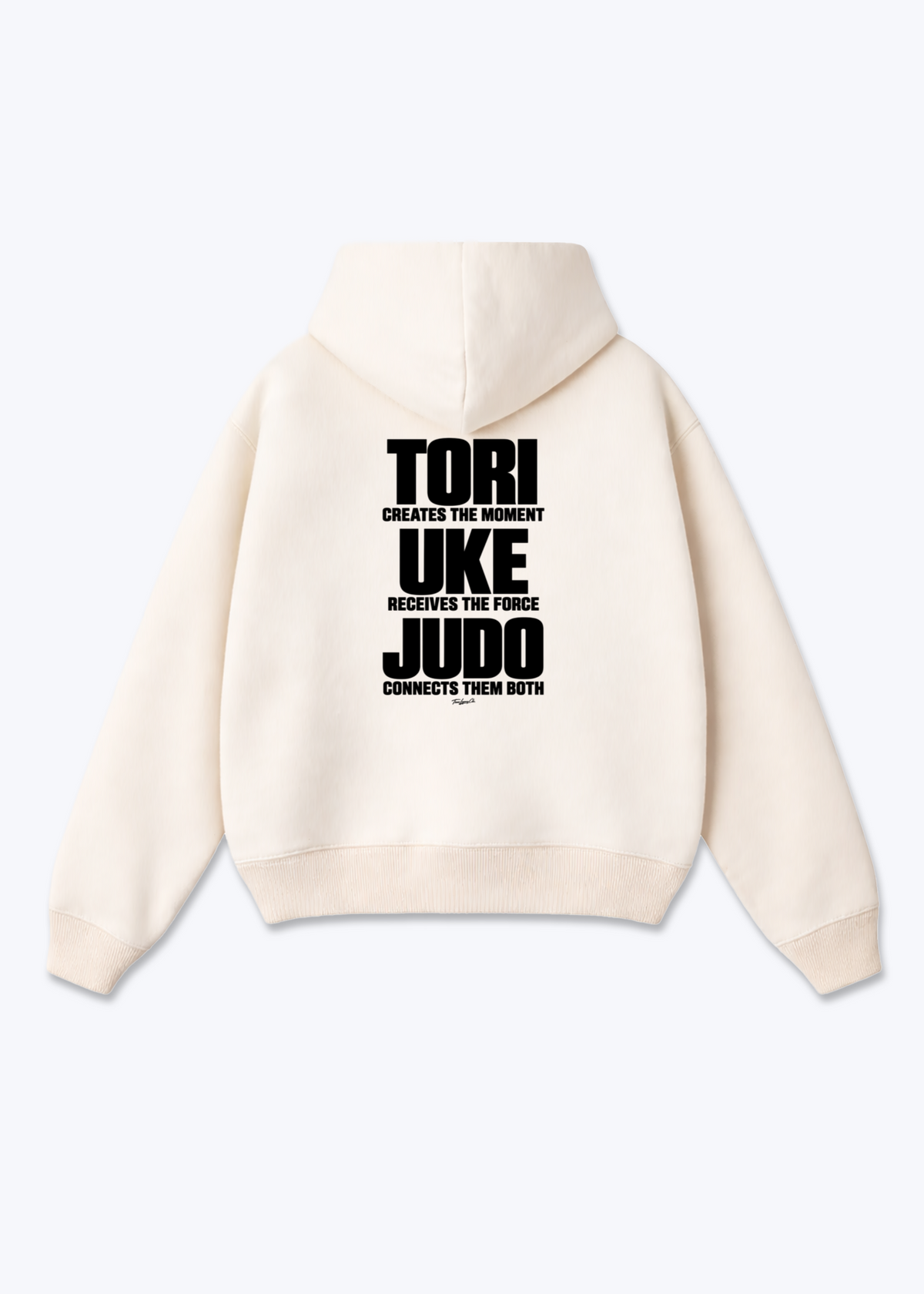 TORI / UKE / JUDO - Oversized Hoodie - Beige Back (Designed)
