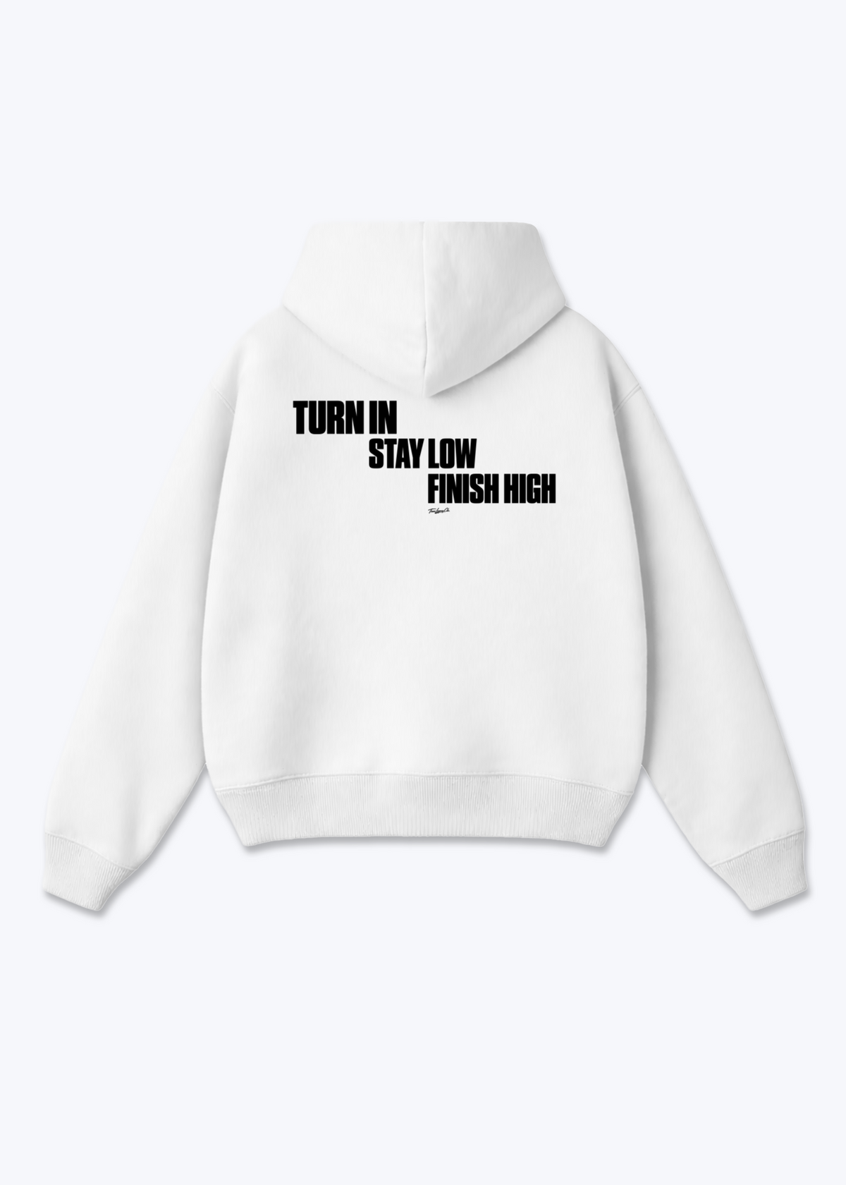 TURN IN / STAY LOW / FINISH HIGH - Oversized Hoodie - White Back (Designed)
