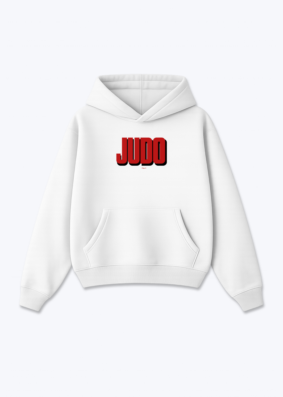 JUDO (RED SHADOW) - Oversized Hoodie - White Front (Designed)