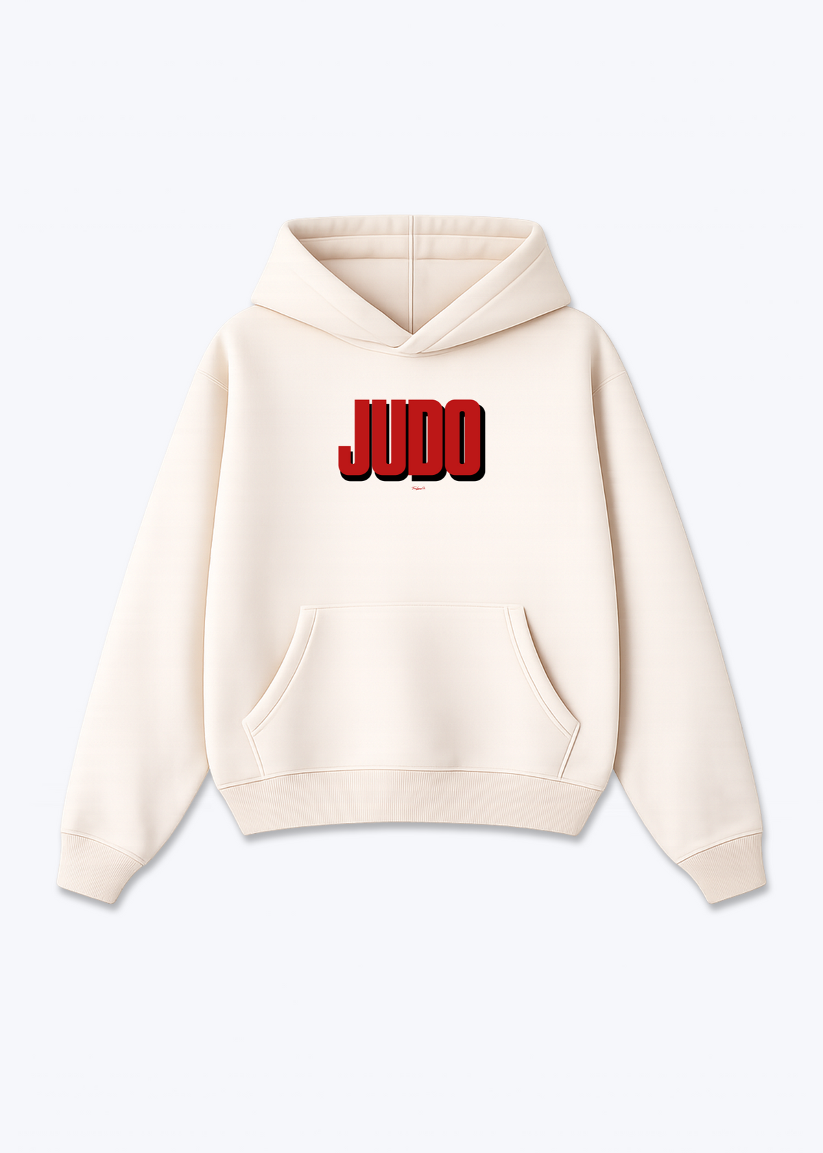 JUDO (RED SHADOW) - Oversized Hoodie - Beige Front (Designed)